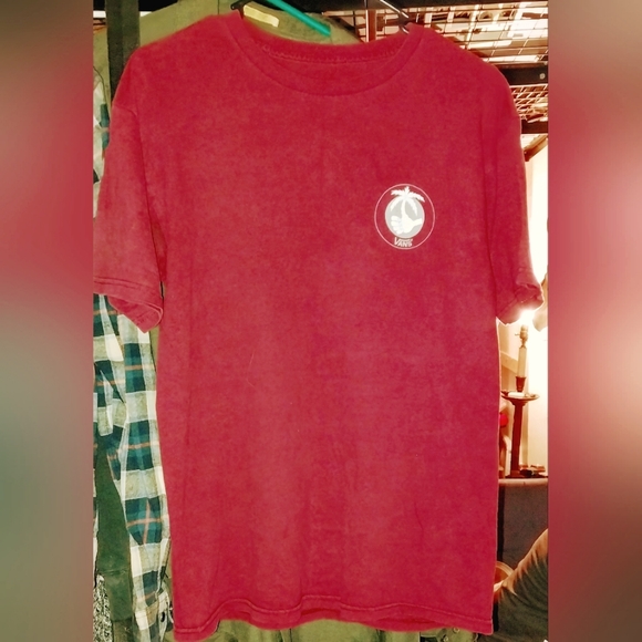 Vans Men's Red Graphic Thumbs up Palm Tree T-Shirt - Picture 2 of 2